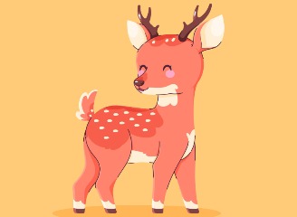 125款卡通鹿插画