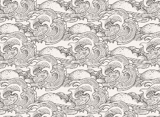 78款日式复古海浪花纹