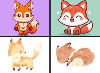 46款卡通狐狸插画