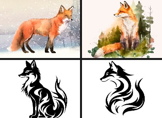 41款手绘狐狸插画