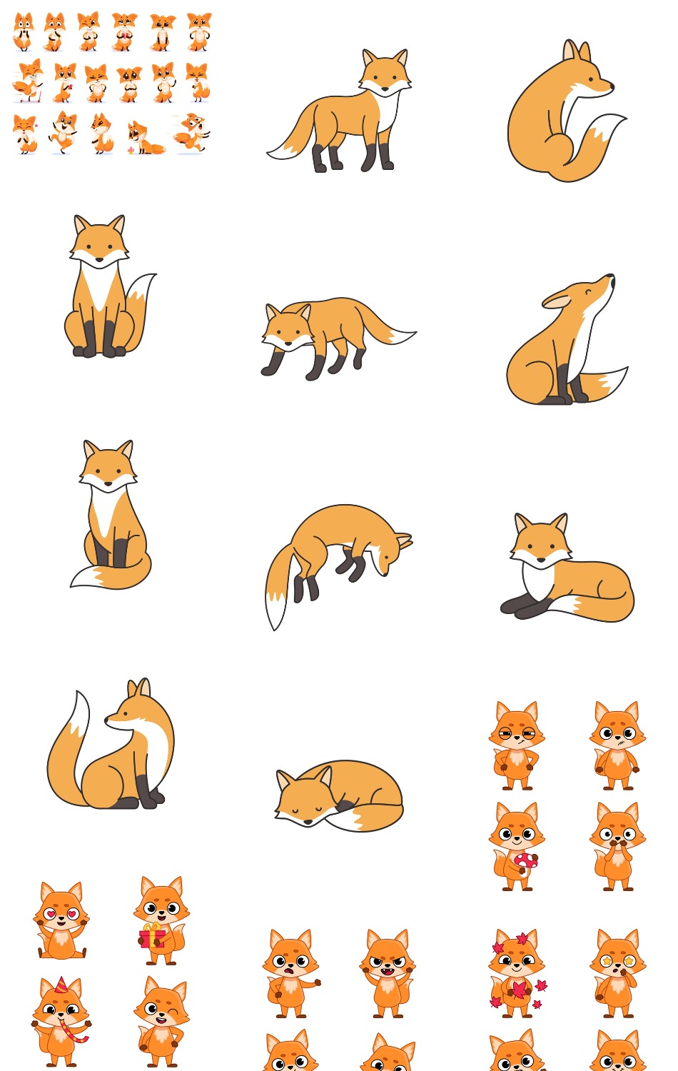 卡通可爱小狐狸插画