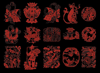 2922款剪纸窗花元素