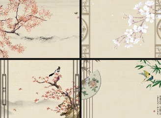 16款工笔画插画背景